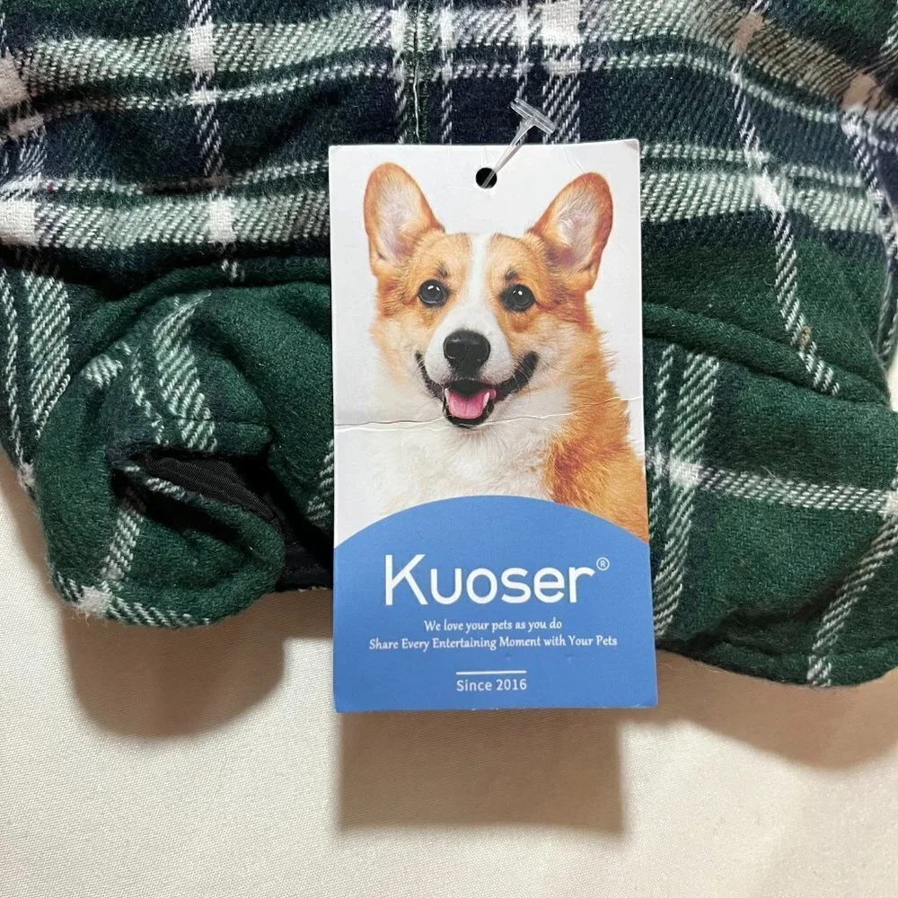 Kuoser British Plaid Reversible Dog Jacket